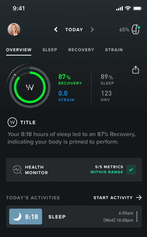 WHOOP Health Monitor Report