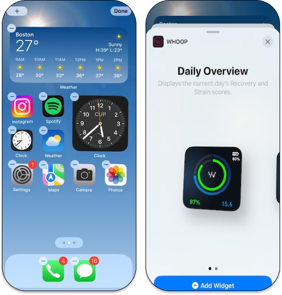 How to Use the WHOOP iOS Widgets